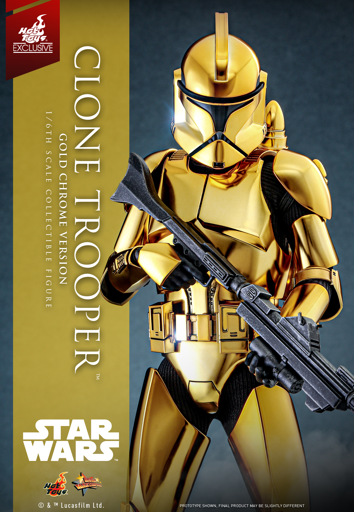 Hot Toys - SW - Clone Trooper (Gold Chrome Ver.) collectible Figure_Poster
