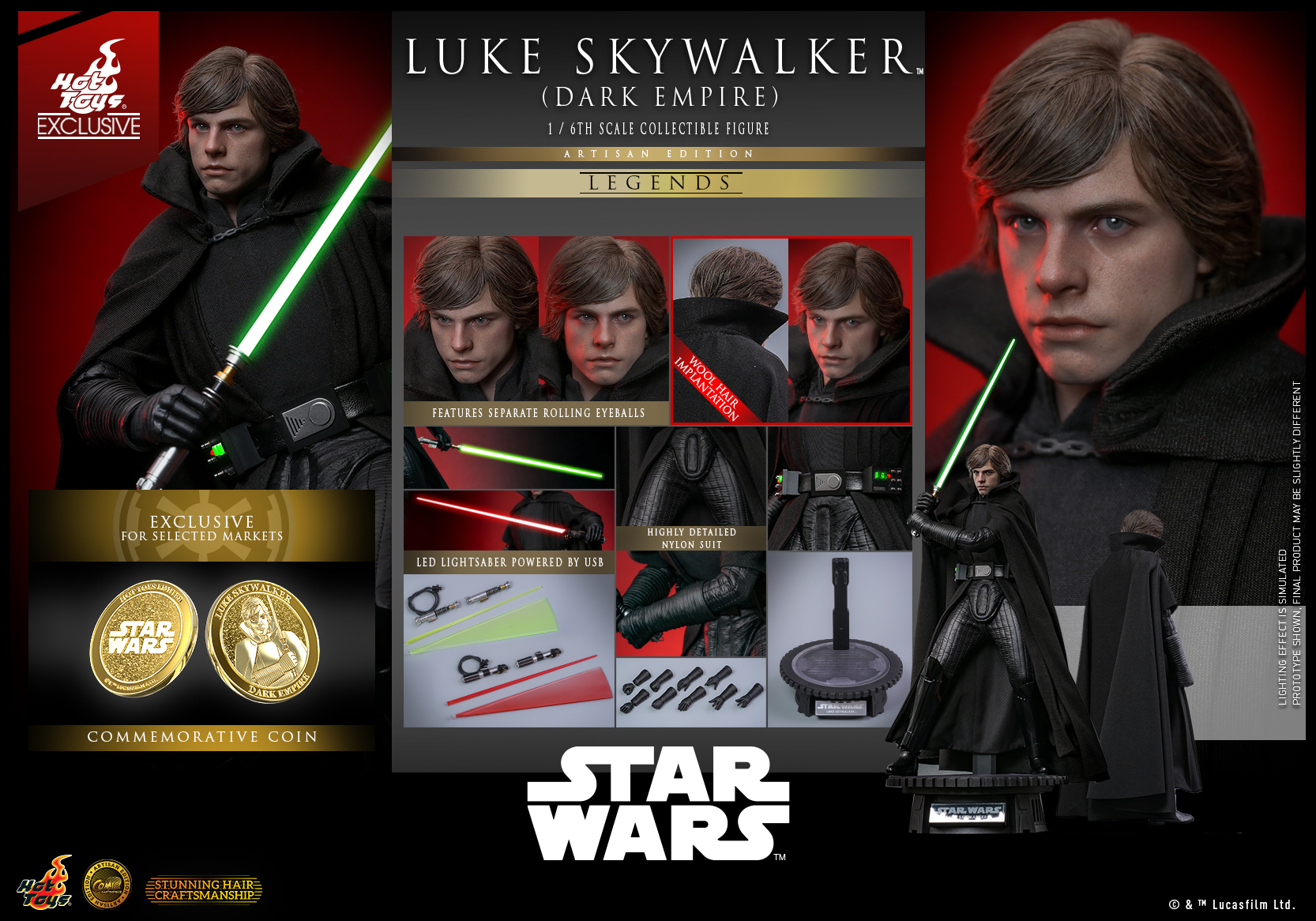 Hot Toys - SW - Luke Skywalker (Dark Empire) (Artisan Edition) collectible Figure_PR18